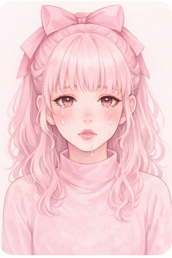 涙を流す女性のイラスト