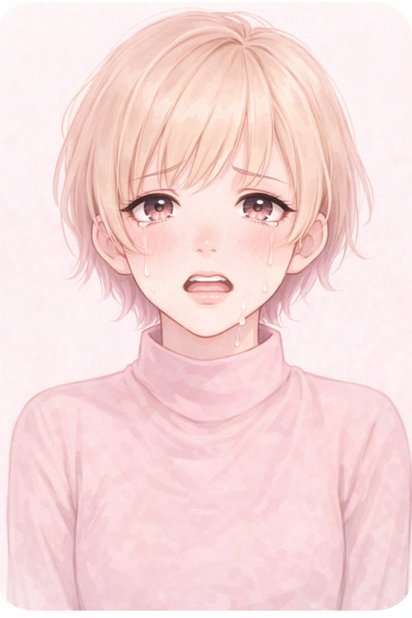 困り顔の女性のイラスト